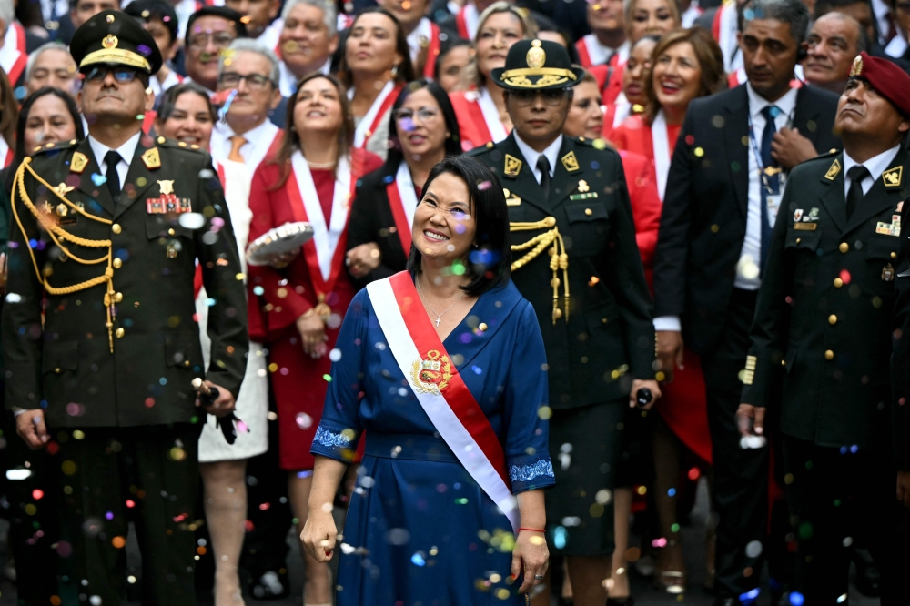 Keiko Fujimori sworn in as Peru’s ninth president in a decade