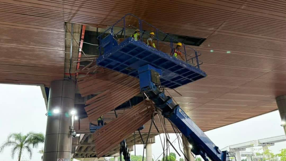 Kuching airport repairs underway after storm damages ceiling