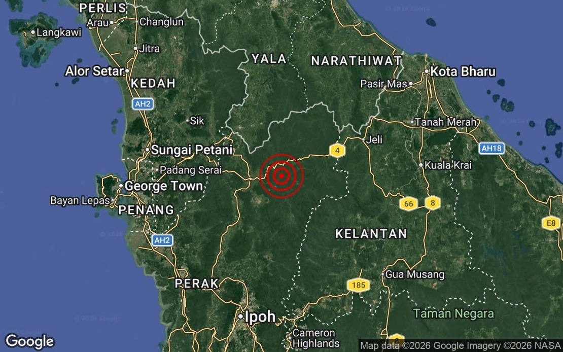 Weak earthquake hits Temenggor, Perak