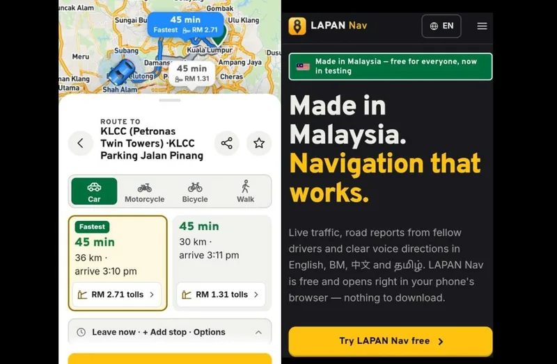 Meninggalkan Waze tetapi kecewa dengan TuJu kerajaan? Cuba ini