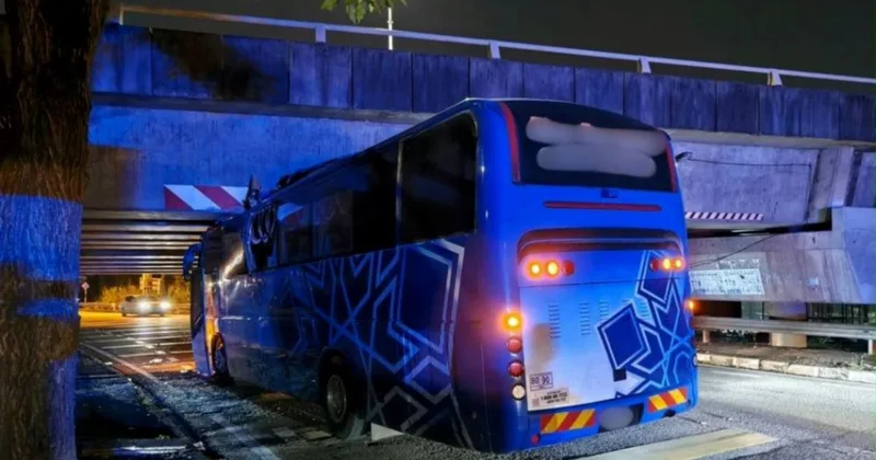 Tour bus gets stuck under Butterworth flyover after following navigation app